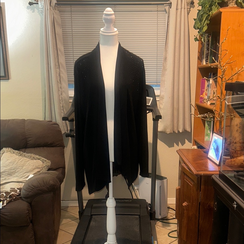 MSK Black Women's Cardigan Sweater